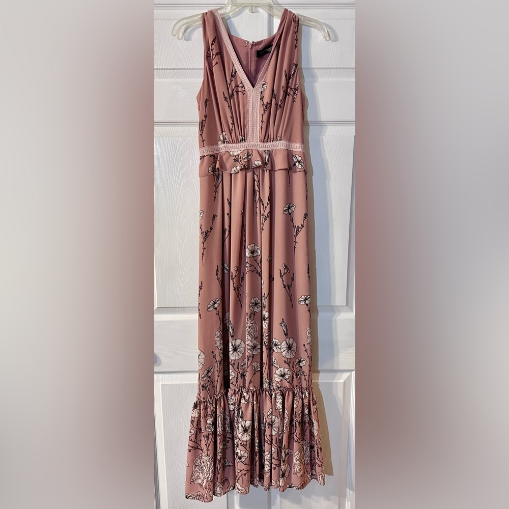 Ivanka Trump Blush Floral Maxi Dress
